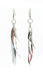 Earrings - E368 - Sequin Dangle - Comet ~ Silver Tone