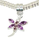 LovingtheBead © Lilac Gem-Set Dangle Dragonfly Slide-on & Slide-Off Bead Charm