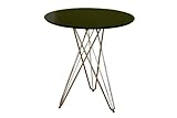 Baxton Studio Itala Steel-Base Engineered-Wood-Top Black Round Table