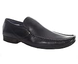 Hush Puppies Mens Black Leather Crotone Round Toe Slip On Formal Shoes