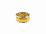 Wide Platinum and Gold Band by Gurhan