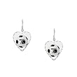Earring Heart Charm Soccer Equals Life