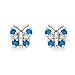 Blue Diamond Butterfly Earrings - -