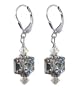SCER074 Made with Swarovski Elements� Rare Color Cube Crystal Sterling Silver Leverback 1.5" Long Dangle Earrings