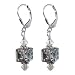 Splendid Rare Color Swarovski Cube Crystal Sterling Silver Leverback 1.5" Long Dangle Earrings