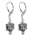 Rare Color Swarovski Cube Crystal Sterling Silver Leverback 1.5" Long Dangle Earrings