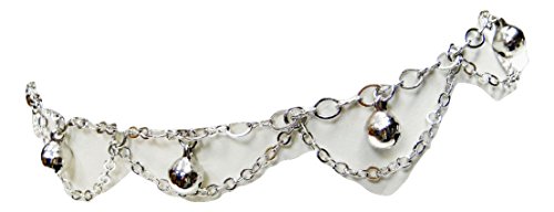 Anklet Bracelet Fashion Jewelry - Silver Tone Round Chain Loops Bell Charms Anklet Bracelet Fashion Jewelry - Silver Tone Round Chain Loops Bell Charms
