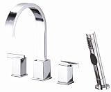 Danze D301944 Sirius Double Handle Roman Tub with Salve and Lever Handles with Spray, Chrome