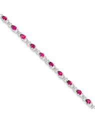 Sterling Silver Pink Tourmaline And Diamond Bracelet, Best Quality Free Gift Box Satisfaction Guaranteed