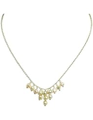 Sterling Silver Imitation Round Pearl Necklace 16"