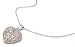 Sterling Silver (.925) Heart Locket-Style Pendant Necklace with Clear Cubic Zirconia Stones and Plumeria Design