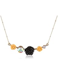 Betsey Johnson "Fabulous Flowers" Flower Necklace, 19"