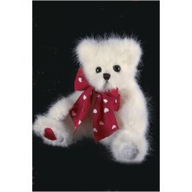 31cmySQGk8L Heartbreaker Bearington Christmas Stuffed Animal Gift 8.5 Traditional White Teddy Bear with Red Bow By Bearington Collection
