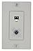 Leviton 40159-W Decora Telephone/Video Wall Jack Assembly, 6P4C + F, Screw Terminals, White