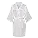 KimonoArt Satin Rhinestone Short Kimono Robe for Bride Bridesmaid Maid of Honor