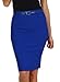 Knee Length Stretch Pencil Skirt with Skinny Belt