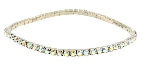Anklet - A1 - Swarovski (tm) Crystal - Stretch ~ Clear AB Irridescent