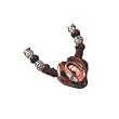 Our Lady of Guadalupe Heart Shaped Necklace - Wood Beads - 7/8" Height - Durable Nylon String