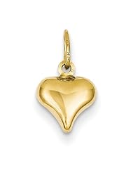 14k Yellow Gold Mini Puffed Heart Charm