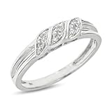 1/15 Carat T.W. Round Cut Diamond Women's Wedding Ring 14K White Gold Wedding Ring - Free Gift Box -