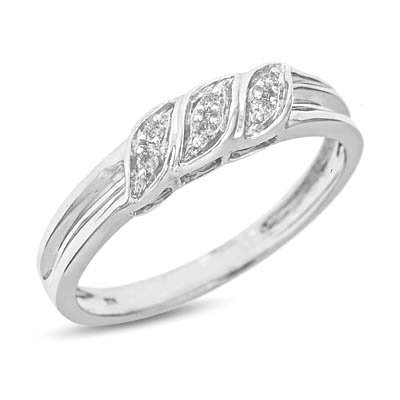 1/15 Carat T.W. Round Cut Diamond Women's Wedding Ring 14K White Gold Wedding Ring - Free Gift Box -