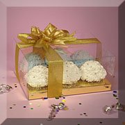 20ea - 4 X 4 X 4 clear Side Open Pet Cupcake Box with Gold Bottom