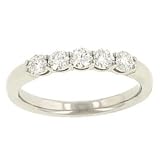 5 Stone Round prong Set Diamond Wedding Band .50cttw