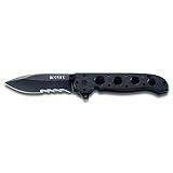 Columbia River Knife and Tool's M21-12G Black Folding Work Knife with Combo Edge Blade