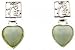 Sterling Silver Genuine Green Jade Heart Earrings