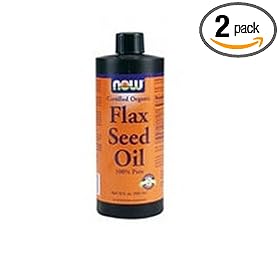 Now Foods Flax Seed Oil, 12-Ounces (Pack of 2) by Now Foods