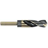Drill America. KFDRSD Black and Gold High Speed Steel Reduced Shank Drill Bit,  (33/64" - 1-1/2"), Split Point 135 Degree, Heavy Duty HSS