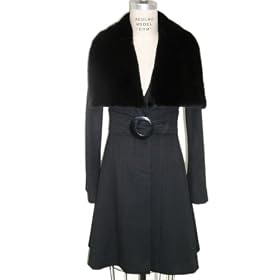 Buy 100% 17 Ounce Loro Piana Cashmere Fitted, Belted Stroller w Platter Mink Collar by FursNewYork