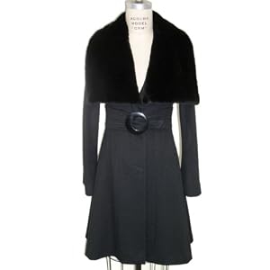 Buy 100% 17 Ounce Loro Piana Cashmere Fitted, Belted Stroller w Platter Mink Collar by FursNewYork