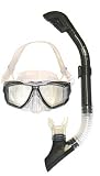 Snorkeling Package Panoramic 4 Window Mask and Dry Snorkel Combination Set Scuba DIve Diving Diving