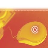 Orange Mouse with at Symbol on Red Background with Internet Text Written Repeatedly Photographic Poster Print, 24x24