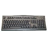 Black UK - English USB Wired Computer Keyboard Black with White Letters / Characters on Black Keys