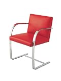 Alphaville Design SA-CANF-MI_R Canti Flat Arm Chair, Migliore Italian Leather, Red