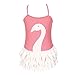 Qyqkfly Girls Swan Adjustable Strap Cross Back One Piece Ballet Swimsuit (FBA)