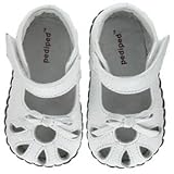Pediped Olivia White Baby Girl Mary Janes Shoes
