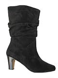 Thyme Super Wide Mid-Calf Boot Black Suede