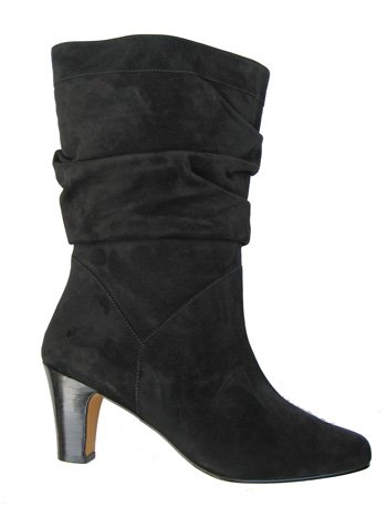 Thyme Super Wide Mid-Calf Boot Black Suede