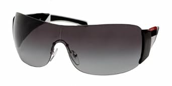 Click here to buy PRADA SPS 07H SPS07H 7RI-3M1 GUNMETAL PLASTIC GRAY GRADIENT LENS SHIELD SUNGLASSES SHADES by Prada.