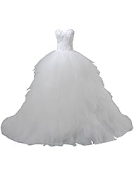 Sweetheart Tulle Feathers  Dress with a Court Train 