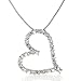 Sterling Silver CZ Heart Pendant & 18 Chain