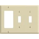 Triple-Gang Wall Plate (1 Decora/2 Toggle) Ivory