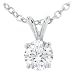 14K White-Gold 0.55 cttw Round Diamond Solitaire Pendant - Christmas Special !!! Free Shipping !!! Free Chain !!!