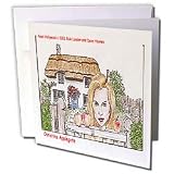 Londons Times Funny Panel Hollywood Cartoons - Christina Apple-Gate - Greeting Cards-12 Greeting Cards with envelopes