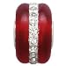 January Birthstone Garnet Red Frosted Glass and Crystal Bead for European Charm Bracelet