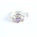 Claddagh Sterling Silver Alexandrite Crystal Ring