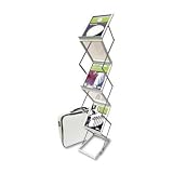 Deflect-O 791061 Collapsible Floor Stand, 6 Pockets, 11-1/2 in.x14-1/2 in.x60 in., Silver